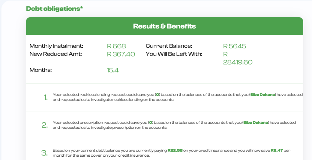 Debt Installment Calculator Step 6